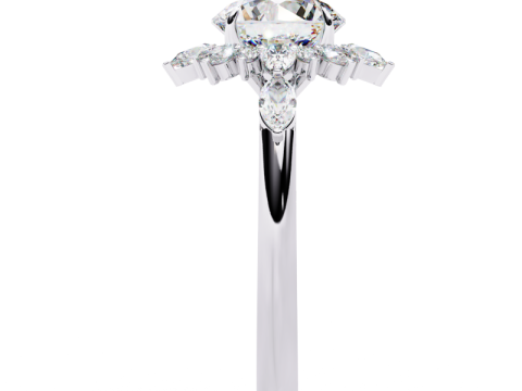 Printable 3D jewelry model of Solitaire Lady Ring with Diamond 3D मॉडल