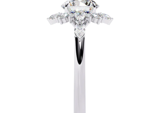 Printable 3D jewelry model of Solitaire Lady Ring with Diamond 3D Model