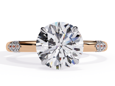 Printable 3D jewelry model of Solitaire Lady Ring with Diamond Model 3D