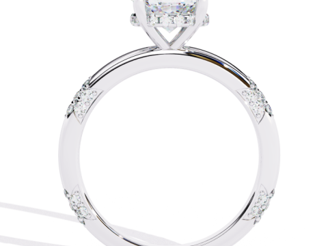 Printable 3D jewelry model of Solitaire Lady Ring with Diamond Model 3D