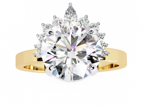 Printable 3D jewelry model of Solitaire Lady Ring with Diamond 3D मॉडल