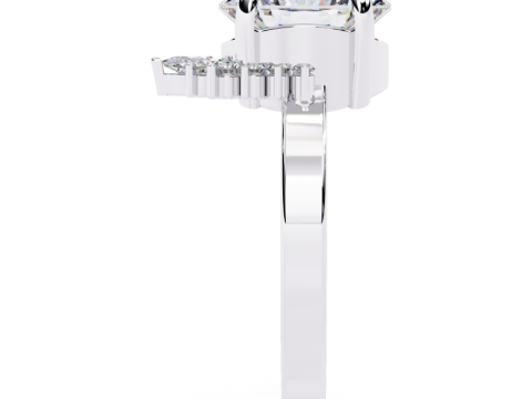 Printable 3D jewelry model of Solitaire Lady Ring with Diamond 3D Model
