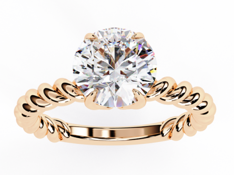 Printable 3D jewelry model of Solitaire Lady Ring with Diamond 3D मॉडल