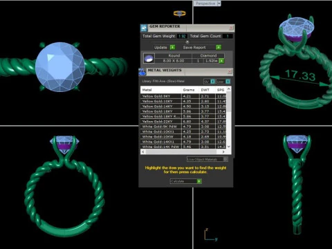Printable 3D jewelry model of Solitaire Lady Ring with Diamond 3D Model