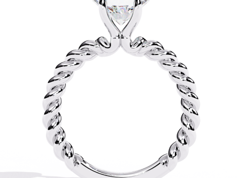 Printable 3D jewelry model of Solitaire Lady Ring with Diamond 3D मॉडल