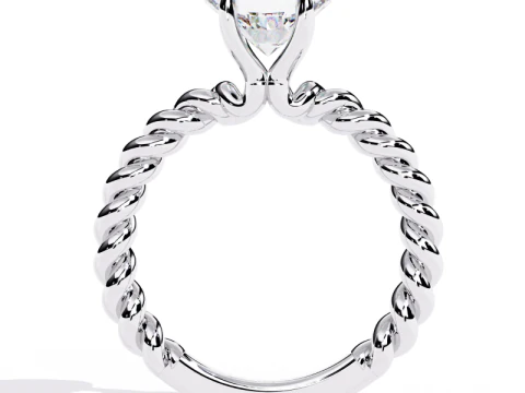 Printable 3D jewelry model of Solitaire Lady Ring with Diamond 3D Model