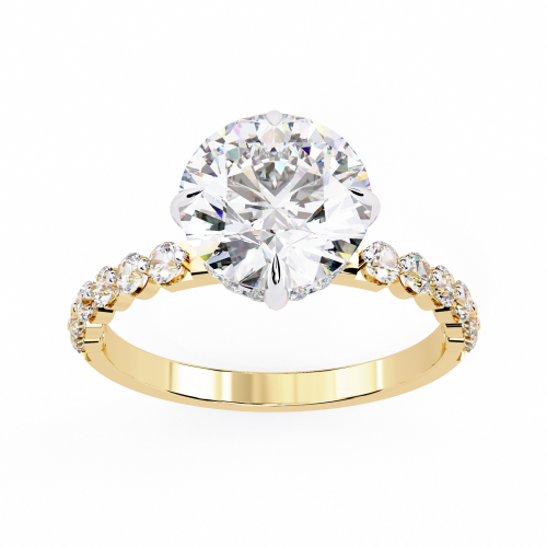 Printable 3D jewelry model of Solitaire Lady Ring with Diamond 3D मॉडल .c4d .max .obj .3ds .fbx .stl .blend