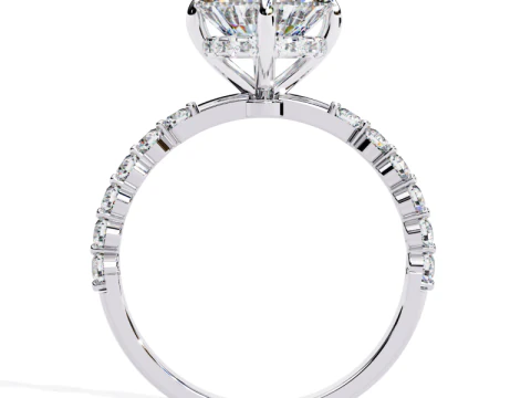 Printable 3D jewelry model of Solitaire Lady Ring with Diamond 3D Model
