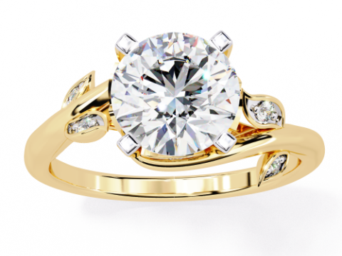 Printable 3D jewelry model of Solitaire Lady Ring with Diamond 3D मॉडल