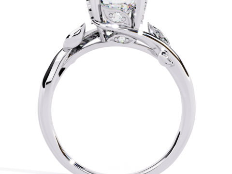 Printable 3D jewelry model of Solitaire Lady Ring with Diamond 3D 模型