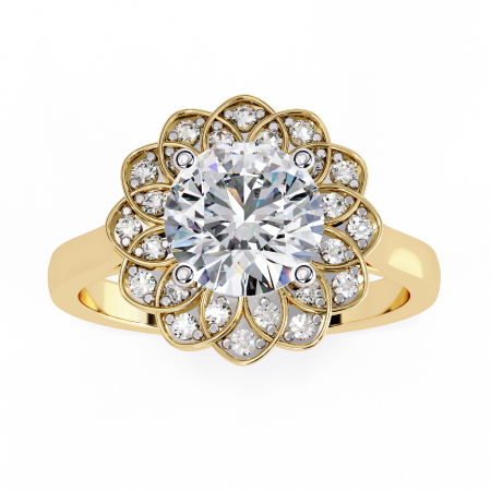 Printable 3D jewelry model of Solitaire Lady Ring with Diamond 3D Model .c4d .max .obj .3ds .fbx .stl .blend