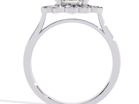 Printable 3D jewelry model of Solitaire Lady Ring with Diamond Modello 3D