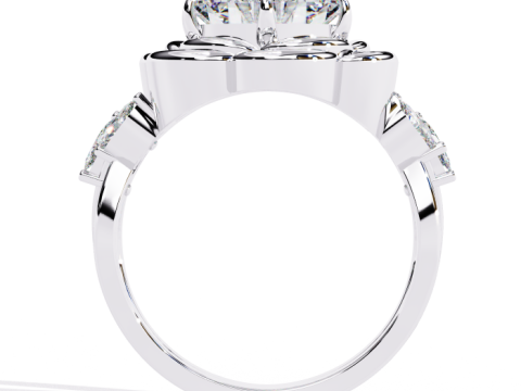 Printable 3D jewelry model of Solitaire Lady Ring with Diamond Model 3D