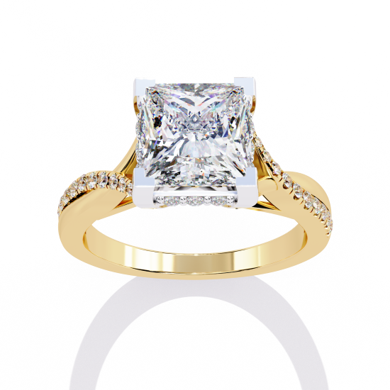 Printable 3D jewelry model of Solitaire Lady Ring with Diamond 3Dモデル .c4d .max .obj .3ds .fbx .stl .blend