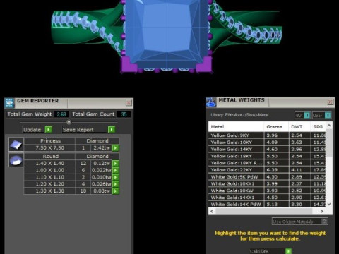 Printable 3D jewelry model of Solitaire Lady Ring with Diamond 3D Model