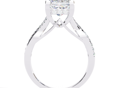 Printable 3D jewelry model of Solitaire Lady Ring with Diamond 3D Model