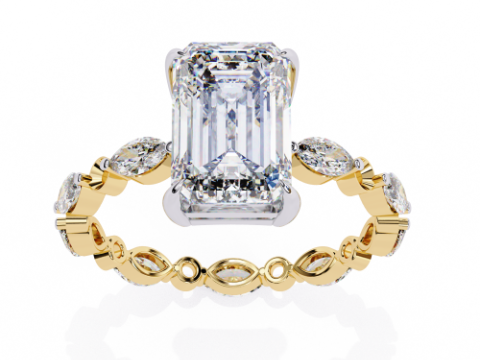 Printable 3D jewelry model of Solitaire Lady Ring with Diamond 3D मॉडल