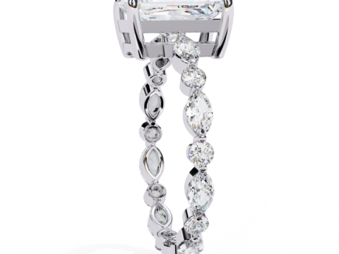 Printable 3D jewelry model of Solitaire Lady Ring with Diamond Modello 3D