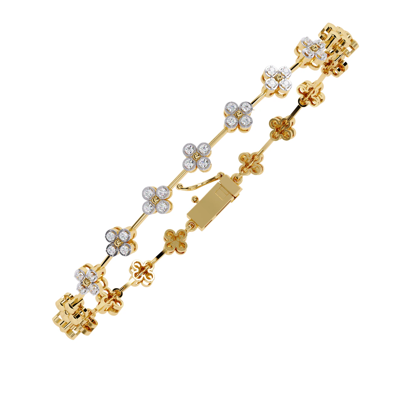 3D Printable Jewelry design of Bracelet with diamonds 3D Model .c4d .max .obj .3ds .fbx .stl .blend 