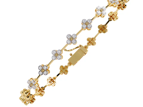 Conception de bijoux imprimables en 3D d'un bracelet avec diamants Modèle 3D