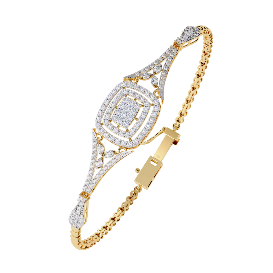 3D Printable Jewelry design of Bracelet with diamonds 3D Model .c4d .max .obj .3ds .fbx .stl .blend 
