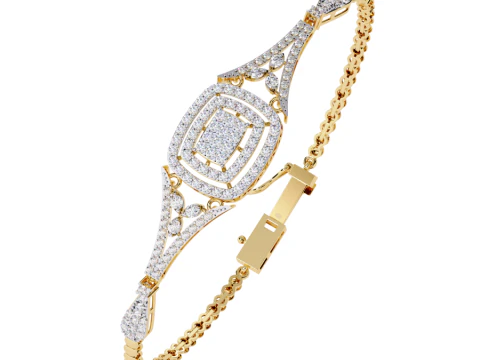 Conception de bijoux imprimables en 3D d'un bracelet avec diamants Modèle 3D