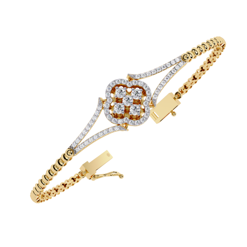 3D Printable Jewelry design of Bracelet with diamonds 3D Model .c4d .max .obj .3ds .fbx .stl .blend 