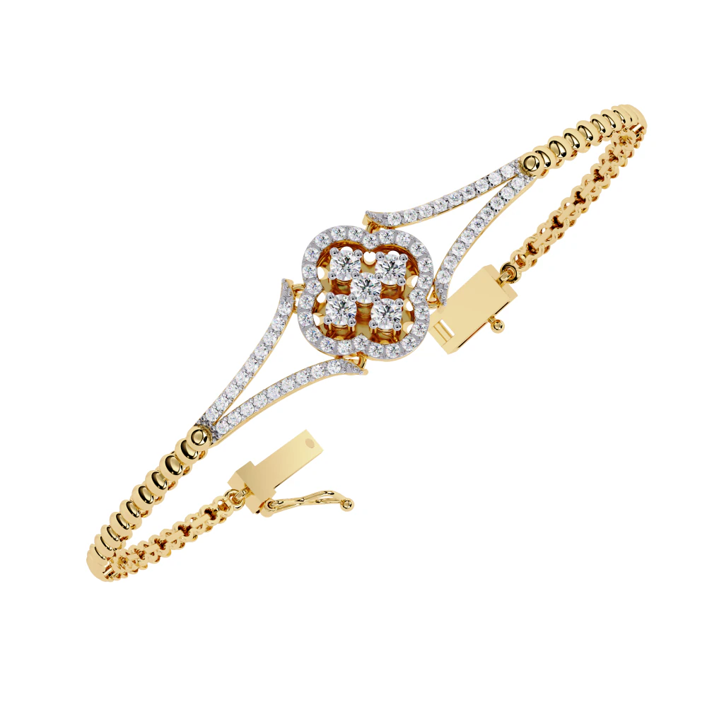 3D Printable Jewelry design of Bracelet with diamonds 3D Model .c4d .max .obj .3ds .fbx .stl .blend 