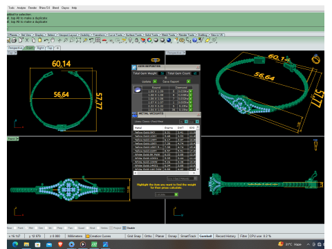 3D Printable Jewelry design of Bracelet with diamonds 3D Model