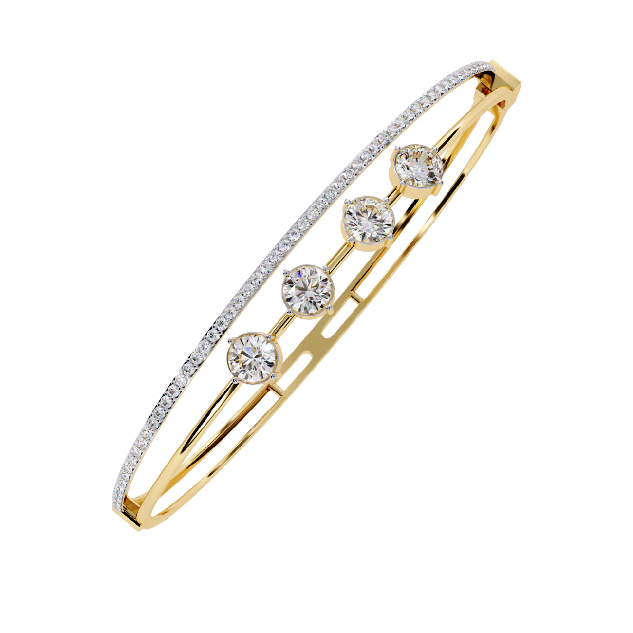 3D Printable Jewelry design of Bracelet with diamonds 3D Model .c4d .max .obj .3ds .fbx .stl .blend 