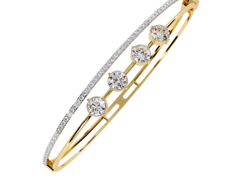 3D Printable Jewelry design of Bracelet with diamonds Model 3D