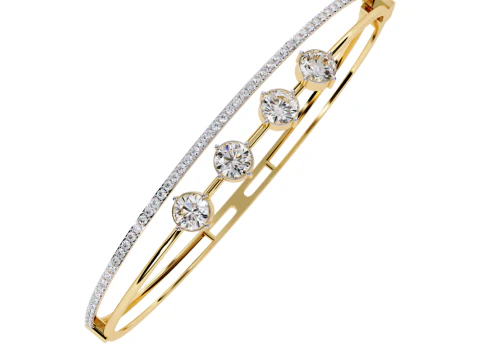 Conception de bijoux imprimables en 3D d'un bracelet avec diamants Modèle 3D