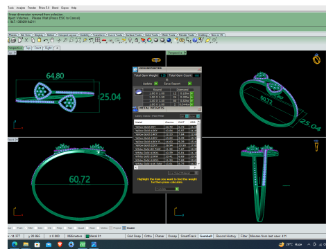 3D Printable Jewelry design of Bracelet with diamonds 3D 모델