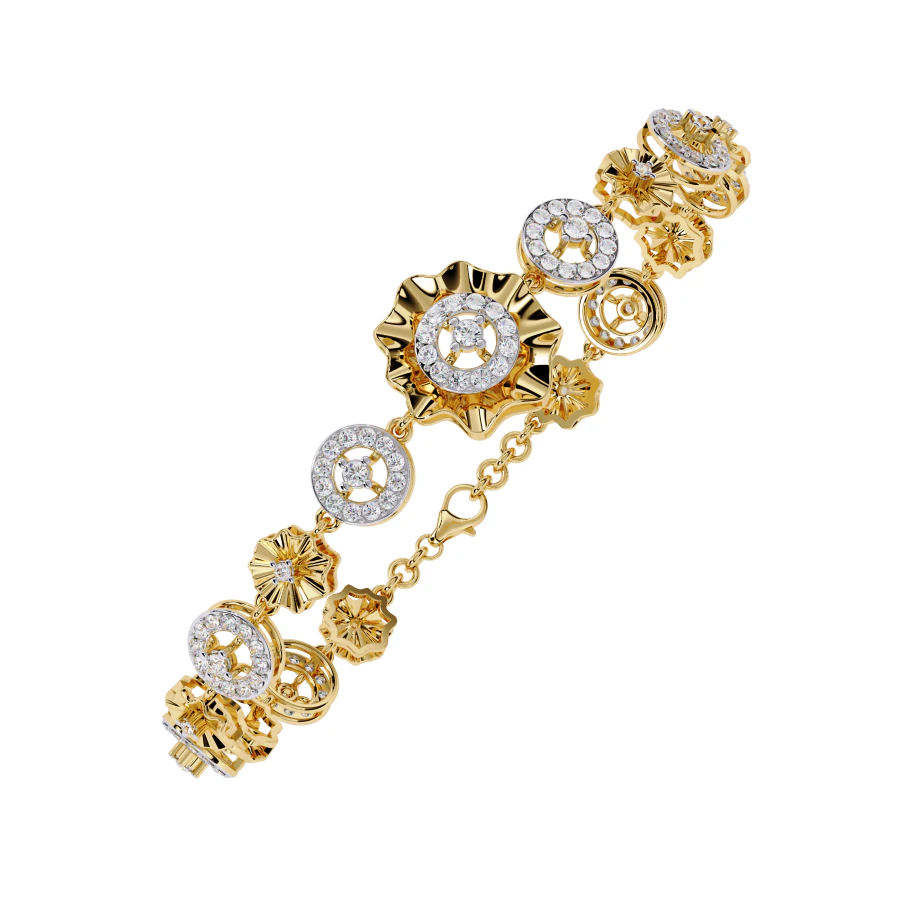 3D Printable Jewelry design of Bracelet with diamonds 3D Model .c4d .max .obj .3ds .fbx .stl .blend 