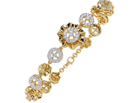 3D Printable Jewelry design of Bracelet with diamonds 3D 모델