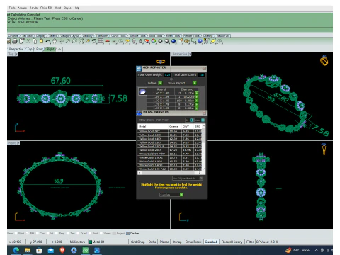 3D Printable Jewelry design of Bracelet with diamonds 3D Model