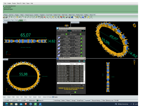 3D Printable Jewelry design of Bracelet with diamonds 3D Model