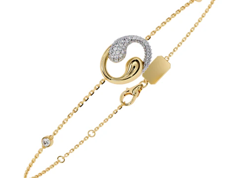 3D Printable Jewelry design of Bracelet with diamonds 3D Model