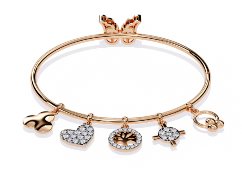 3D Printable Jewelry design of Bracelet with diamonds 3D 모델