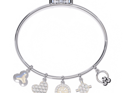 3D Printable Jewelry design of Bracelet with diamonds Modelo 3D