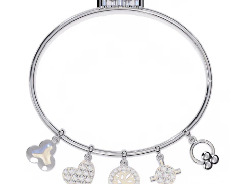 3D Printable Jewelry design of Bracelet with diamonds 3D Model