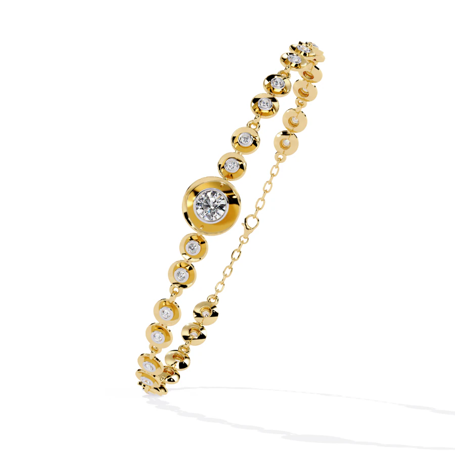 3D Printable Jewelry design of Bracelet with diamonds 3D Model .c4d .max .obj .3ds .fbx .stl .blend 
