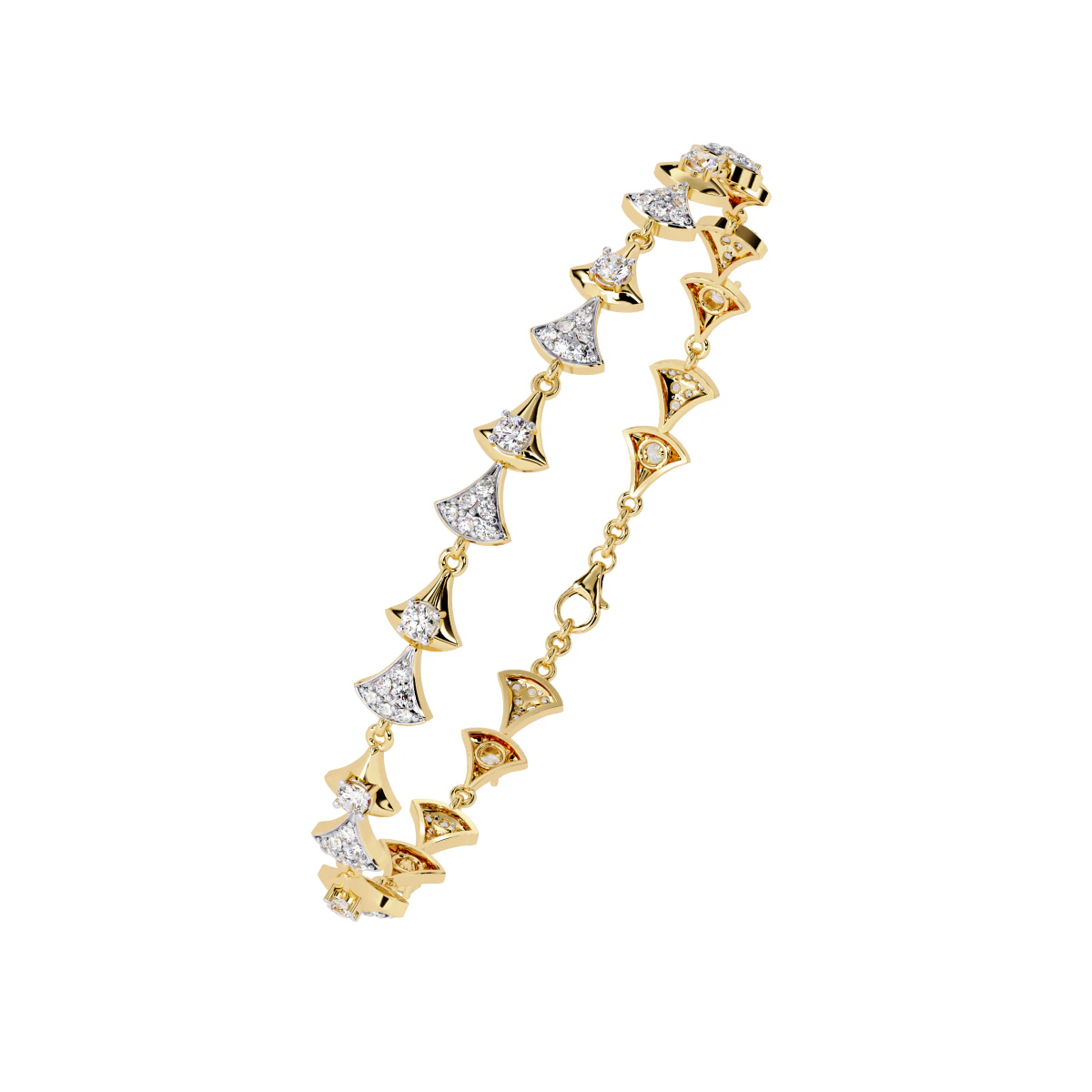 3D Printable Jewelry design of Bracelet with diamonds 3D Model .c4d .max .obj .3ds .fbx .stl .blend 