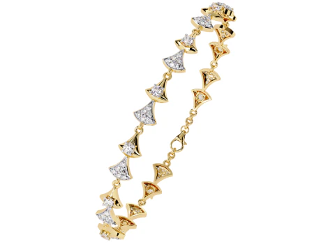 Conception de bijoux imprimables en 3D d'un bracelet avec diamants Modèle 3D