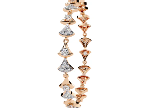 3D Printable Jewelry design of Bracelet with diamonds 3D Model