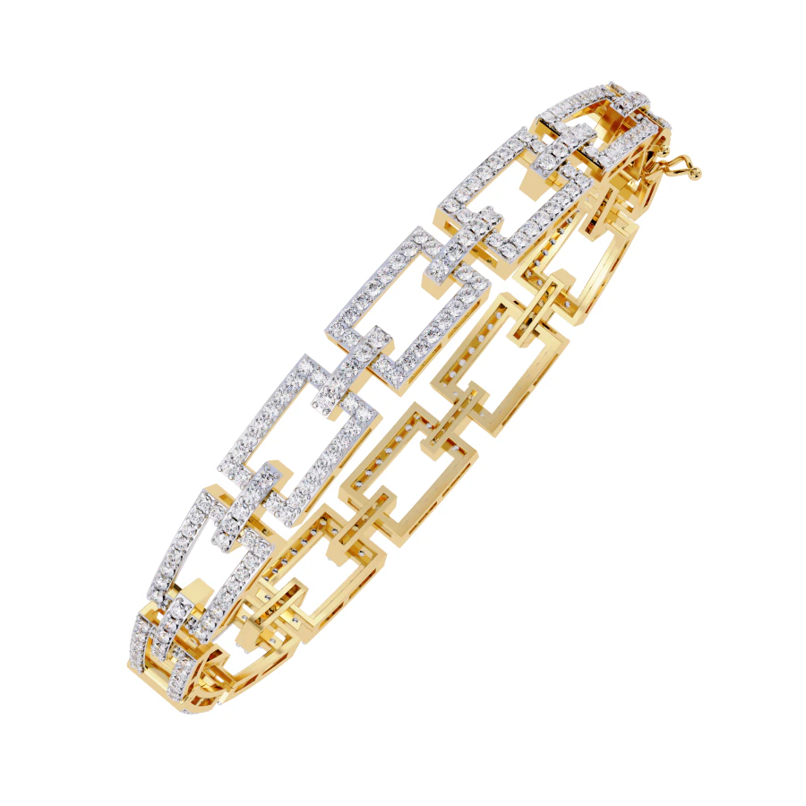 3D Printable Jewelry design of Bracelet with diamonds 3D Model .c4d .max .obj .3ds .fbx .stl .blend 