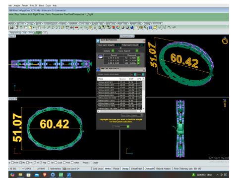 3D Printable Jewelry design of Bracelet with diamonds 3D Modell
