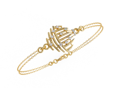 3D Printable Jewelry design of Bracelet with diamonds Model 3D