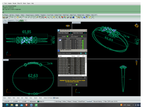 3D Printable Jewelry design of Bracelet with diamonds Modelo 3D