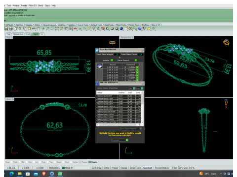 3D Printable Jewelry design of Bracelet with diamonds 3D Model